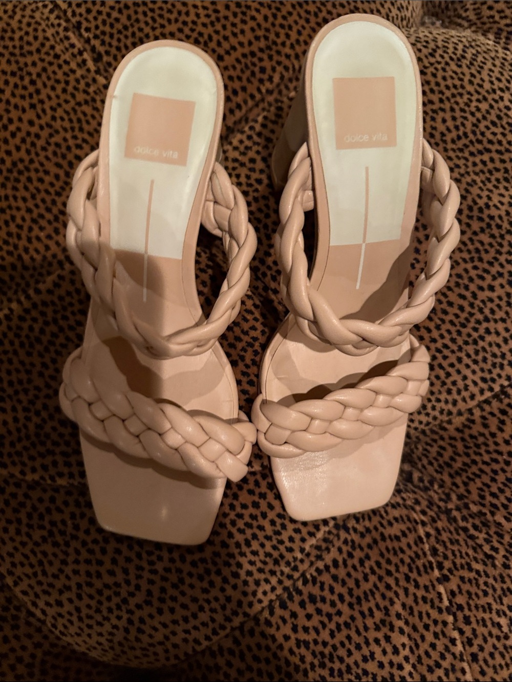 Dolce Vita Braided Square-Toe Slide Heels
